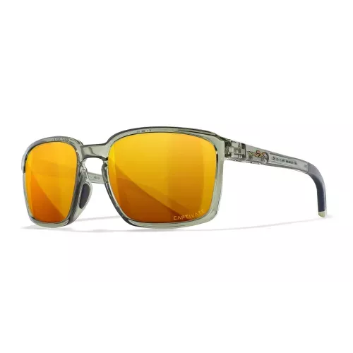 Wiley X ALFA Captivate Bronze Mirror lens, Gloss Crystal frame