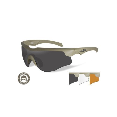 Wiley X Rogue Glasses - Grey/Clear/Rust Lenses / Tan Frame