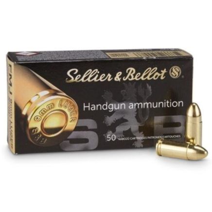 Sellier & Bellot 9mm Luger 124gr FMJ - Box of 50