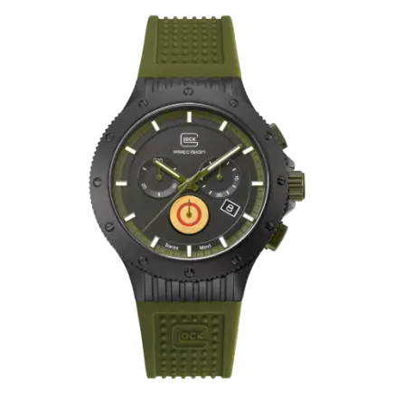 Glock Precision Limited Edition Black Titanium Case / Green Silicone & Black Mesh Strap Watch GW-27-1-24