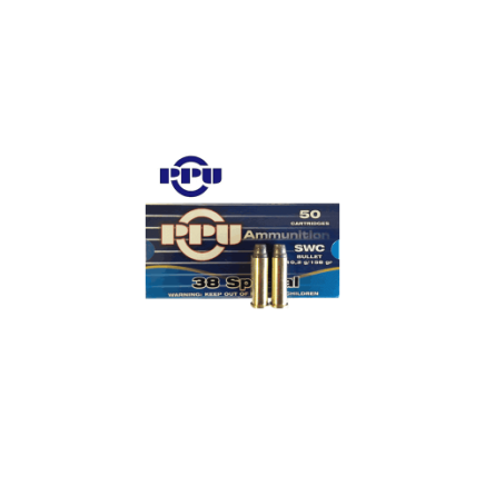 PPU .38 special 158gr SWC Ammunition - Box of 50