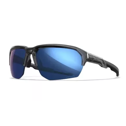 Wiley X WX JAKL Captivate Polarised Blue Mirror Lens / Gloss Crystal Grey Frame