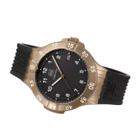 Glock Precision Coyote Steel Case / Black Silicone Strap Watch GW-15-7-22