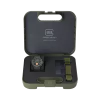 Glock Precision Limited Edition Black Titanium Case / Green Silicone & Black Mesh Strap Watch GW-27-1-24