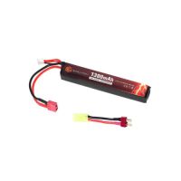 Evolution Li-Po Ultra Power 11.1V 1300mAh 20C - 40C Peak Airsoft Battery with T-Plug + Adapter