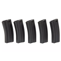 Set of 5 Mid-Cap 120 BB Magazines for M4/M16 Replicas - Black