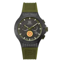 Glock Precision Limited Edition Black Titanium Case / Green Silicone & Black Mesh Strap Watch GW-27-1-24