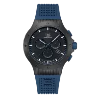 Glock Precision Limited Edition Black Steel Case / Blue Silicone Strap Watch GW-27-2-24