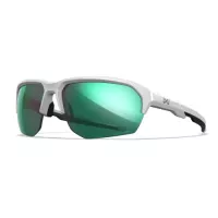 Wiley X WX JAKL Captivate Polarised Green Mirror Lens / Polished White Frame