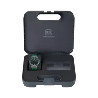 Glock Precision Black Steel Case / Green Silicone Strap Watch GW-19-4-22