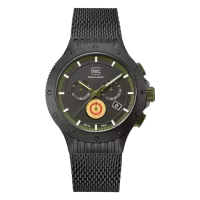 Glock Precision Limited Edition Black Titanium Case / Green Silicone & Black Mesh Strap Watch GW-27-1-24