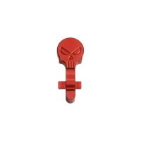 Gate Bolt Catch Skull 1A1 CNC - Red